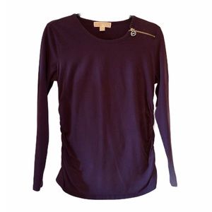 Michael Kors Scoopneck Zipper Detail Top